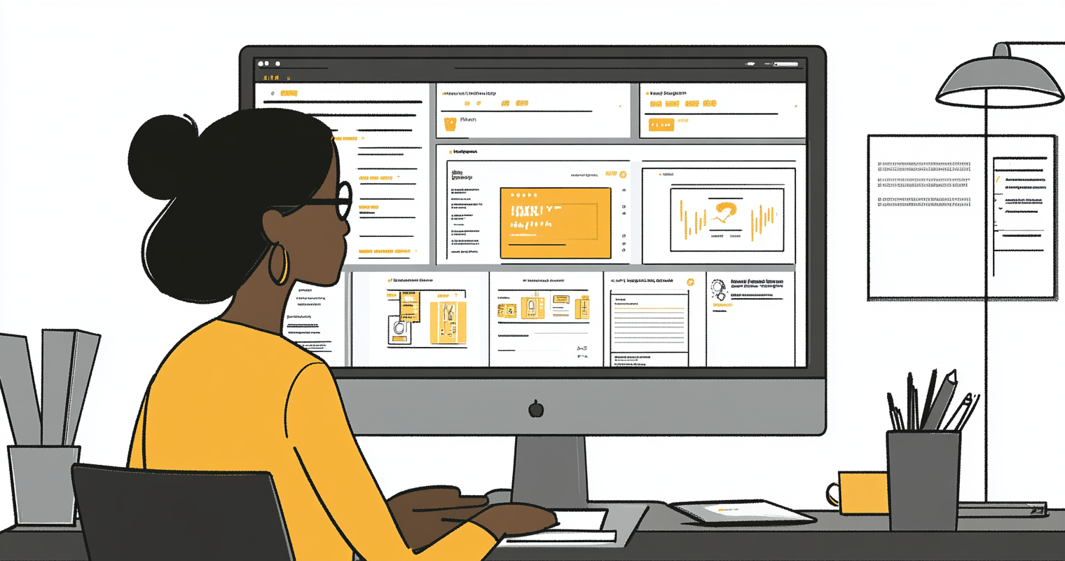 reczXEaIC2t2ZpmnQ -  An AI dashboard showing lead scores and a marketer selecting high-priority leads for follow-up calls, placed against a background of team planning_