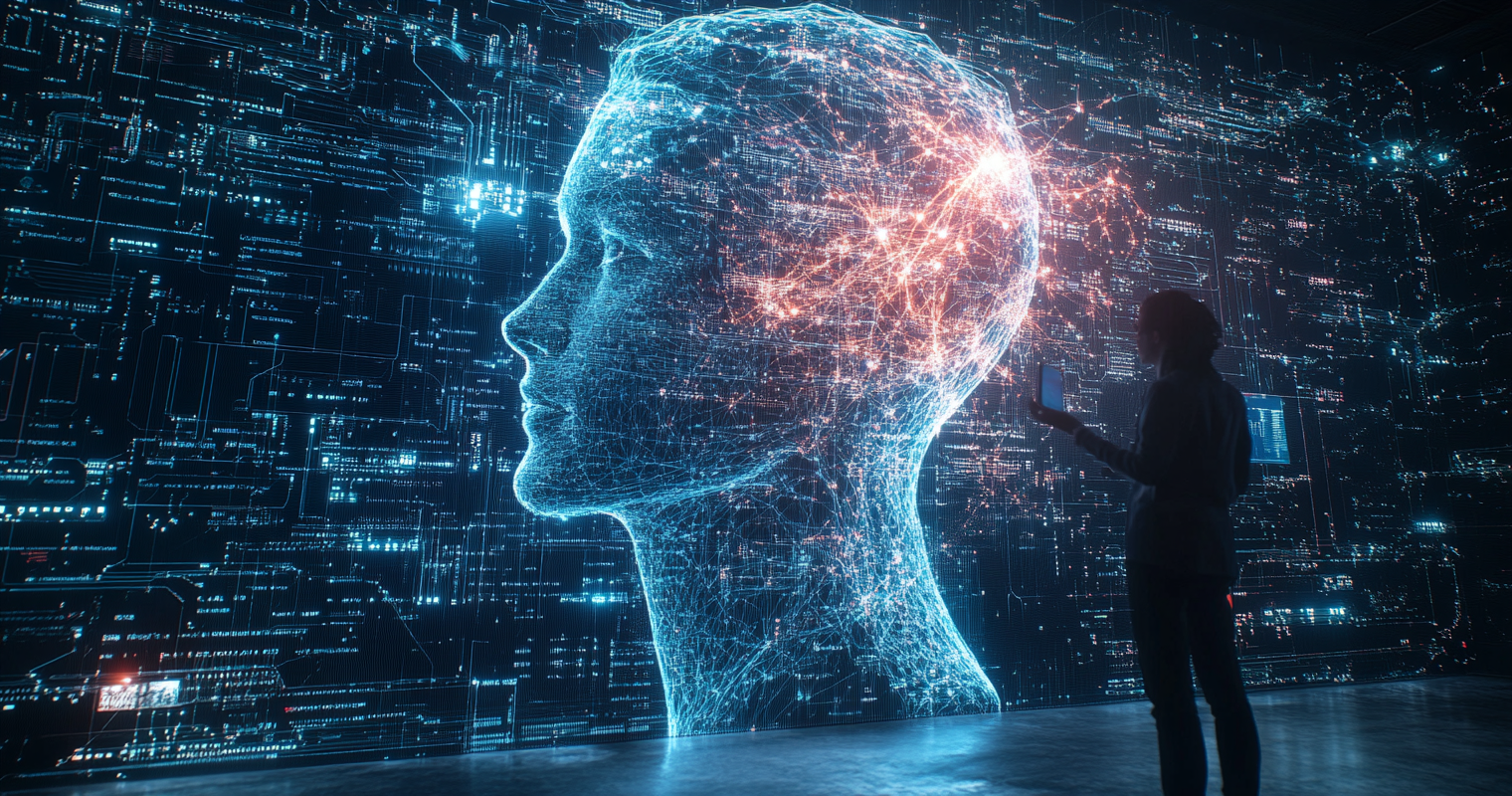 recY2vx1jXfTd9bNq -  A digital marketer analyzing behavioral patterns on an AI interface