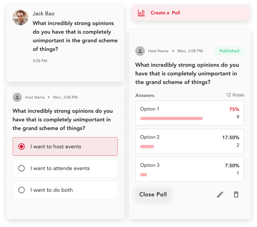 Chat, poll, and Q&A