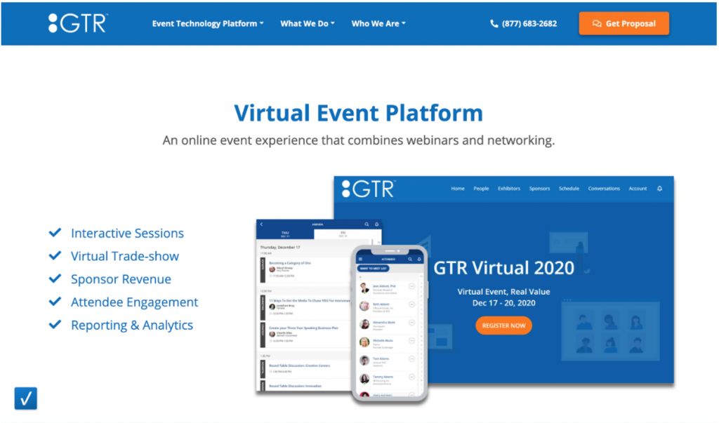 GTR virtual trade show platform