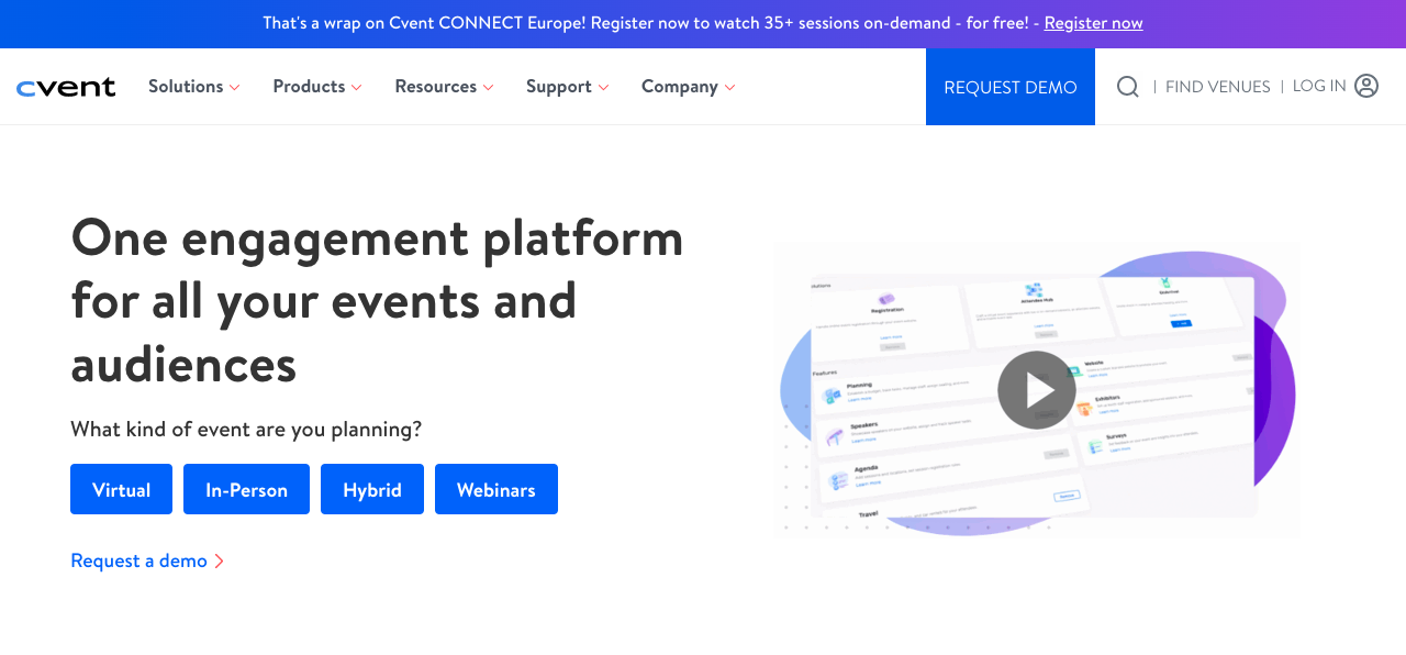 Cvent event platform
