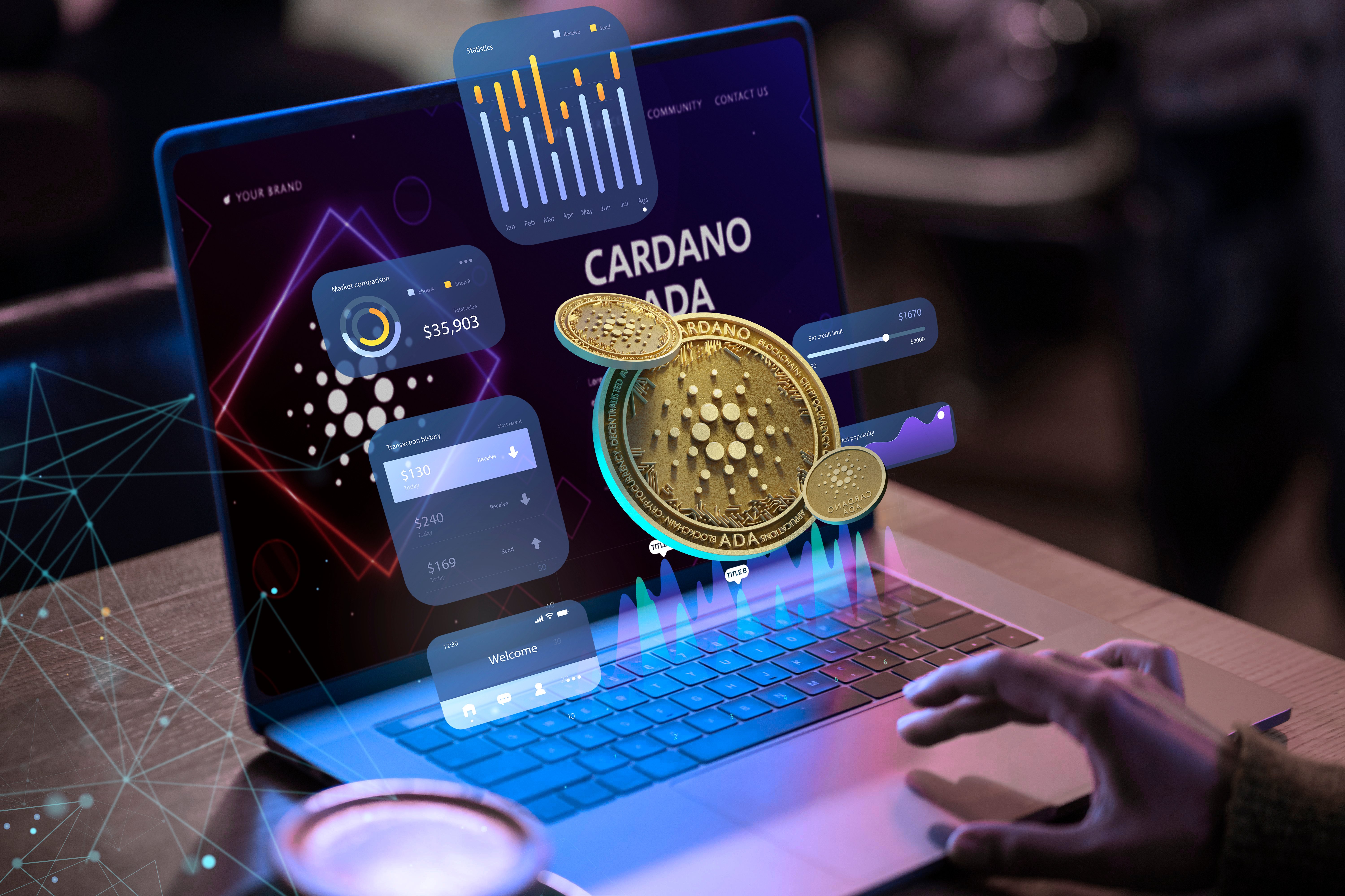 cardano-blockchain-platform-with-laptop