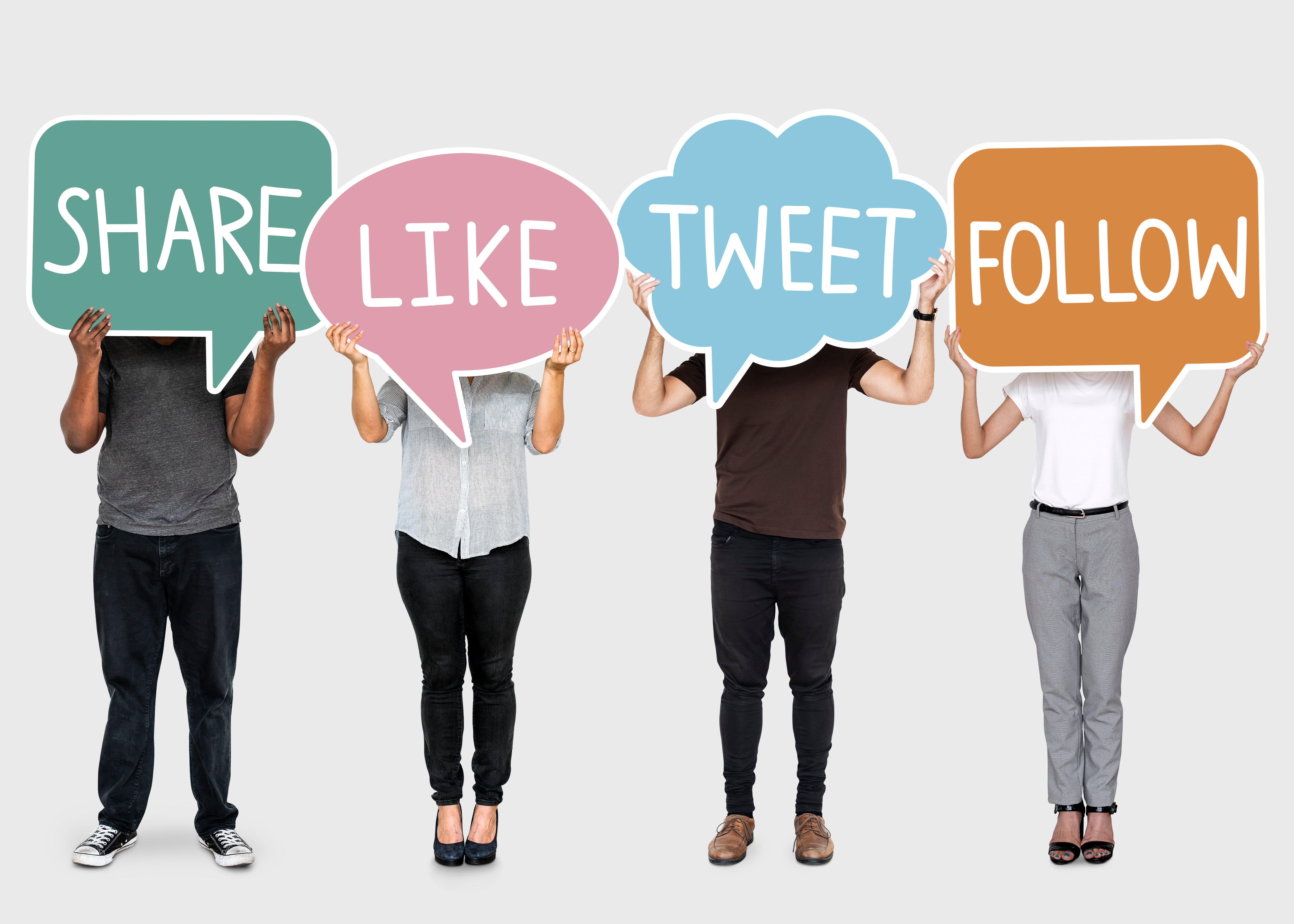diverse-people-holding-texts-social-media-activities