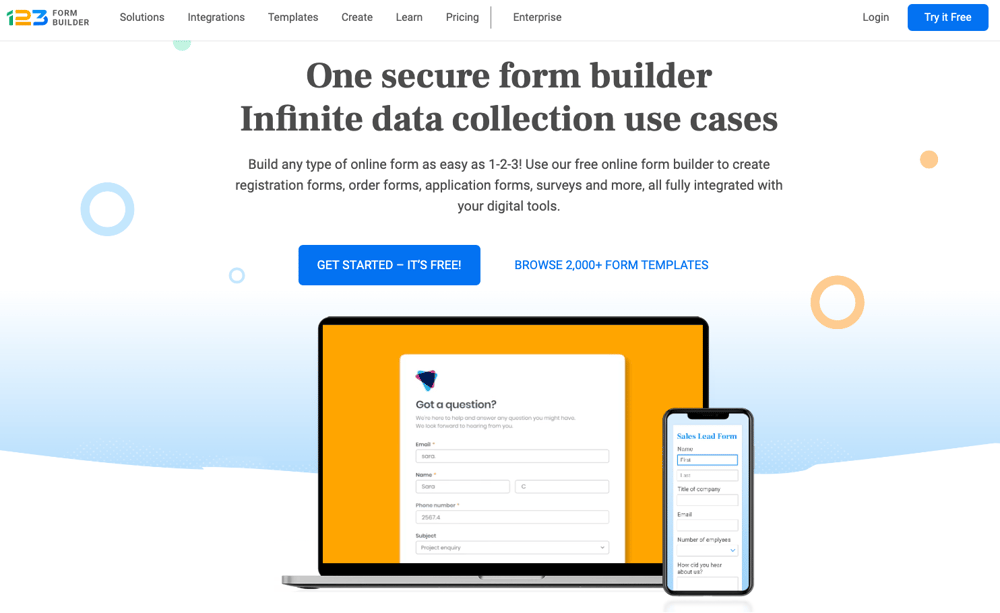 event registration software - 123formbuilder