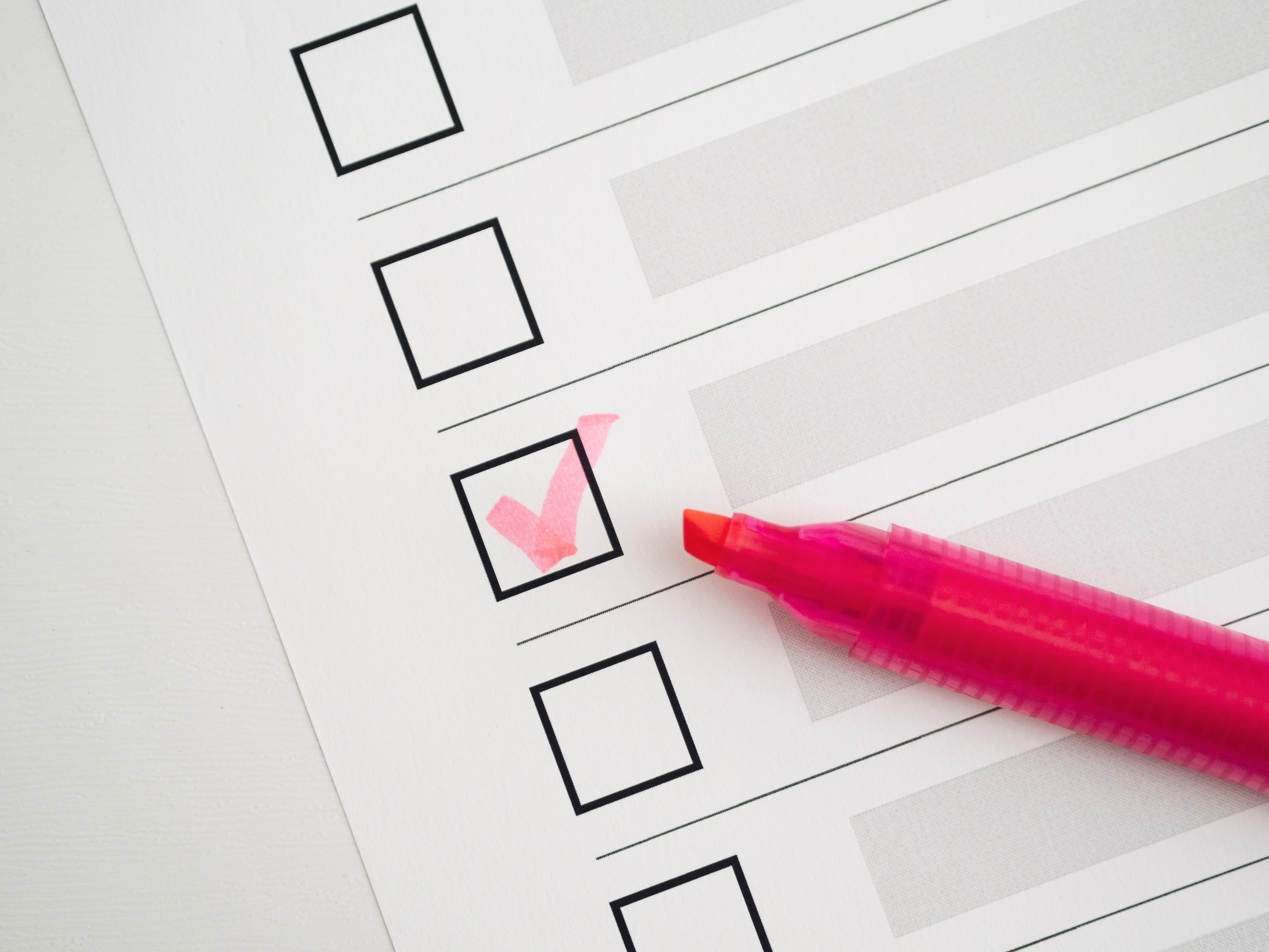 top-view-marked-checking-box