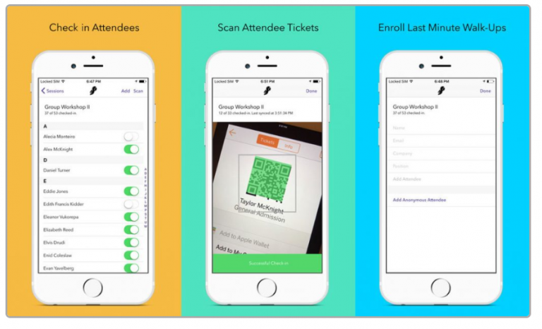 Sched event check-in apps